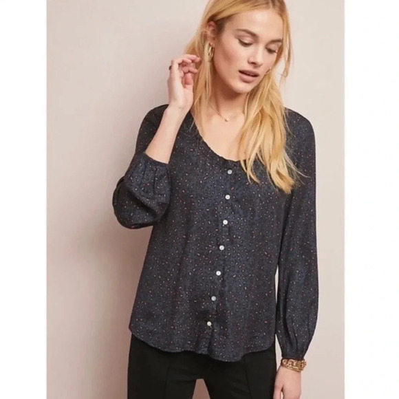 Anthropologie Dolan Left Coast Leopard Marilyn Blouse - Picture 1 of 6